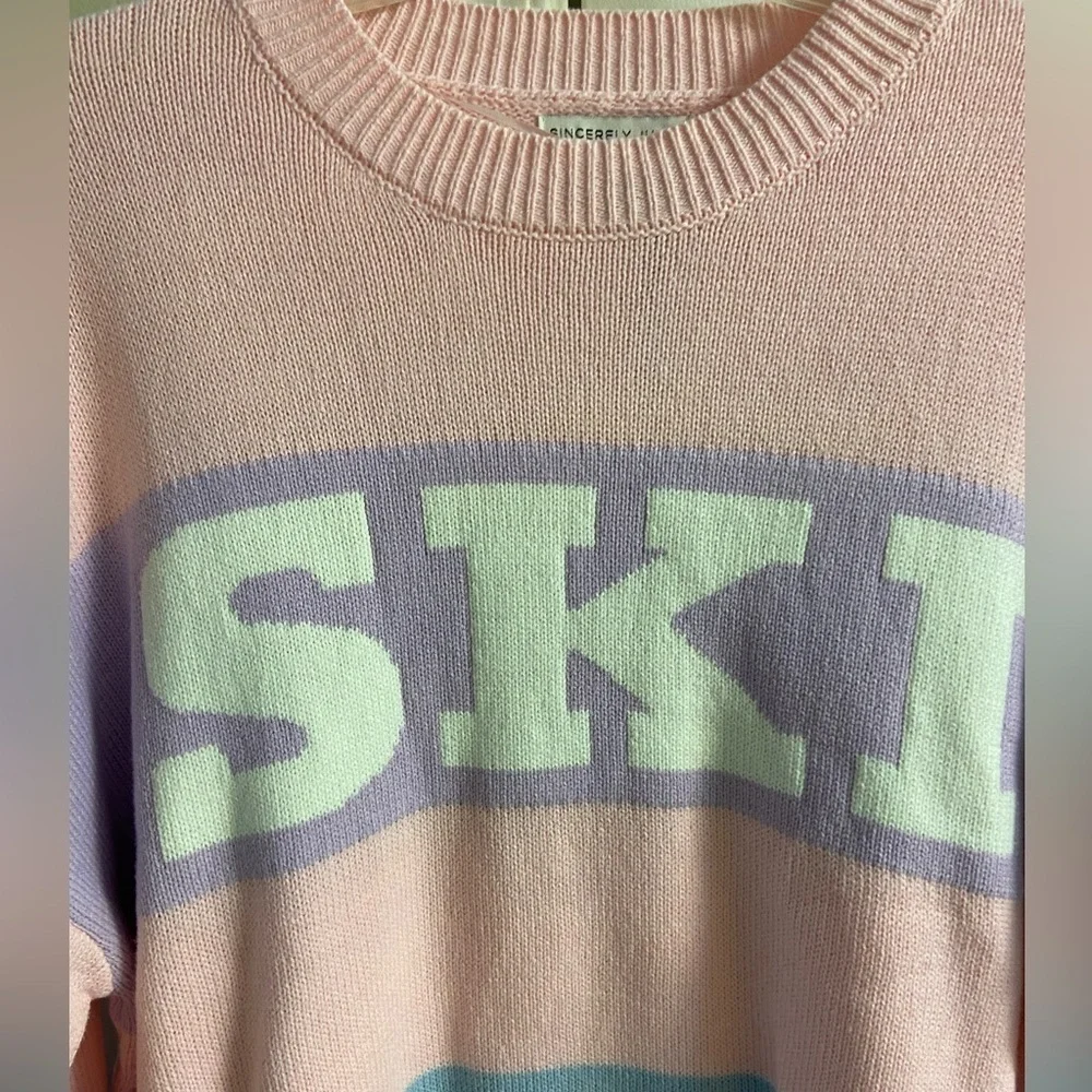 Sincerely Jules Colorblock Crewneck Pullover Sweater Medium NWT